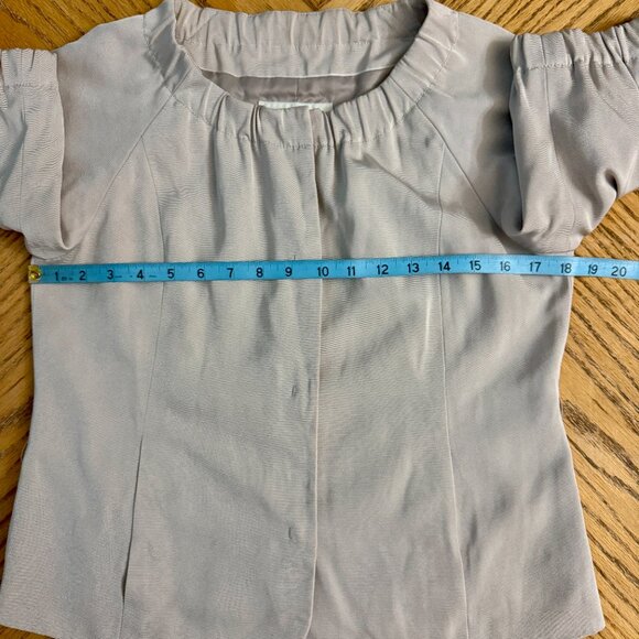 Banana Republic Stretch Blazer Suit Jacket Beige Belt Waist Tie Pockets Size 2 - Picture 8 of 12